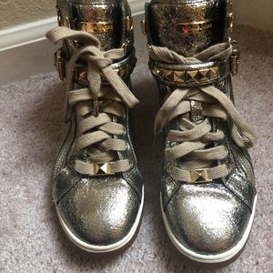 Michael Kors Metallic Hi-Top Sneakers Sz 7.5